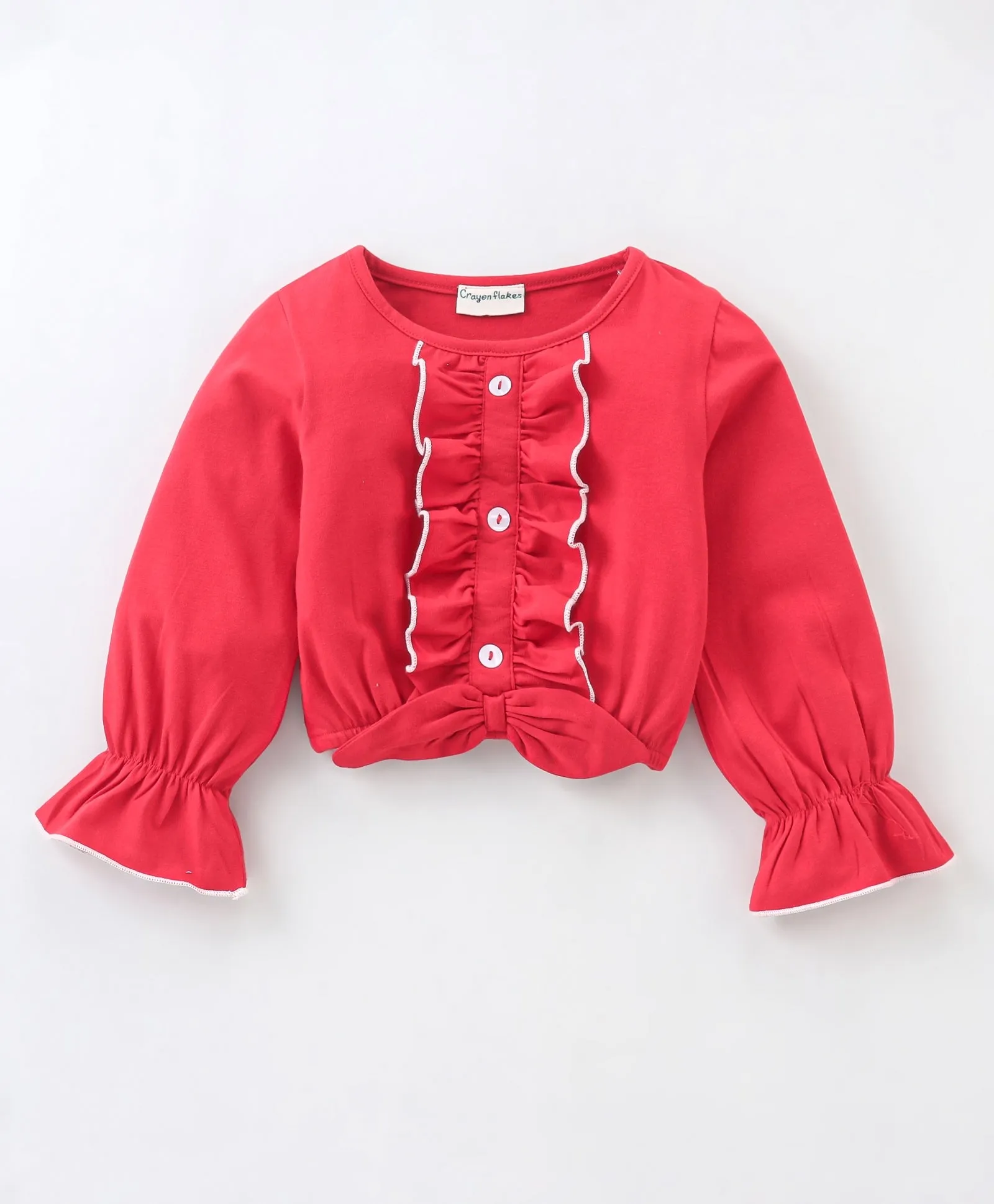 Front Frilled Top Jacquard Skirt Set