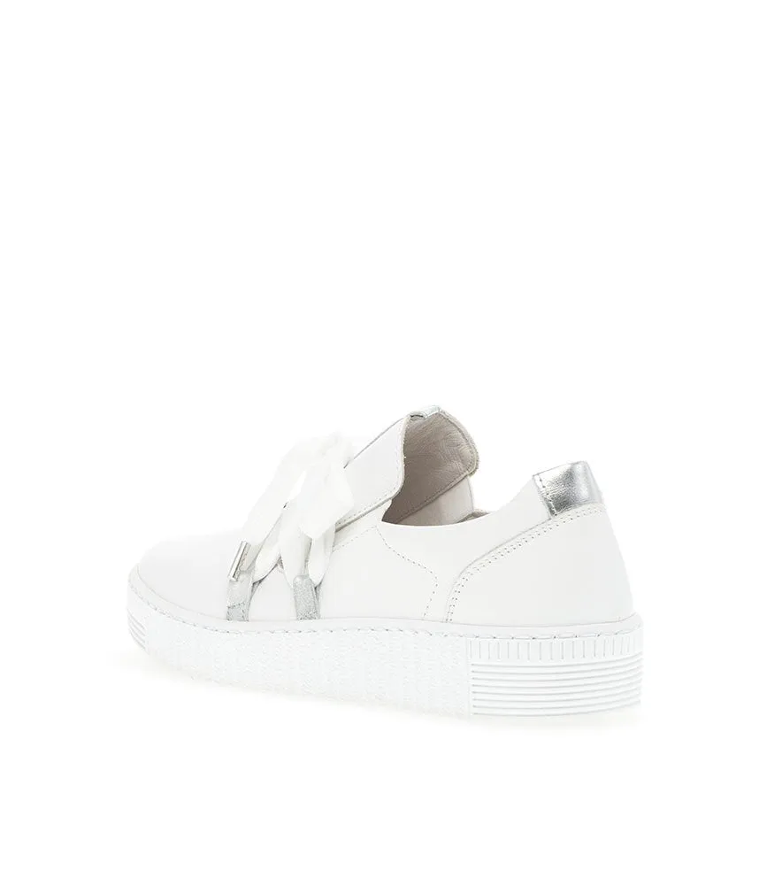 Gabor Glam White/Silver Slip On Trainer