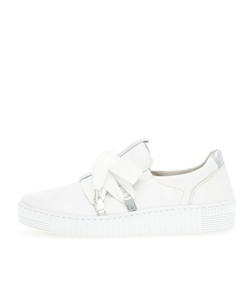 Gabor Glam White/Silver Slip On Trainer