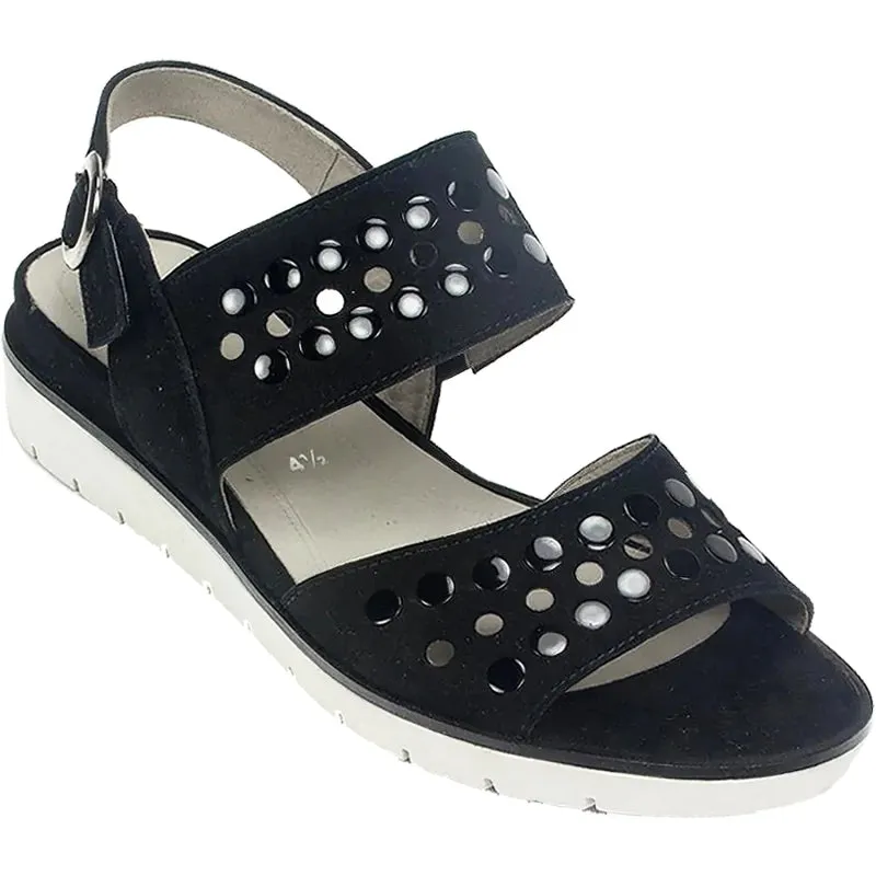 Gabor Women's 85.503.17 Sandal - Black Suede