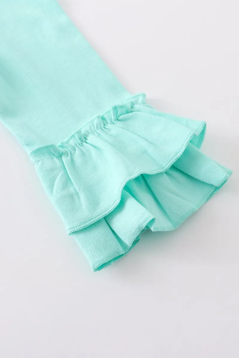Girls Mint Sunflower Top and Jeans Set