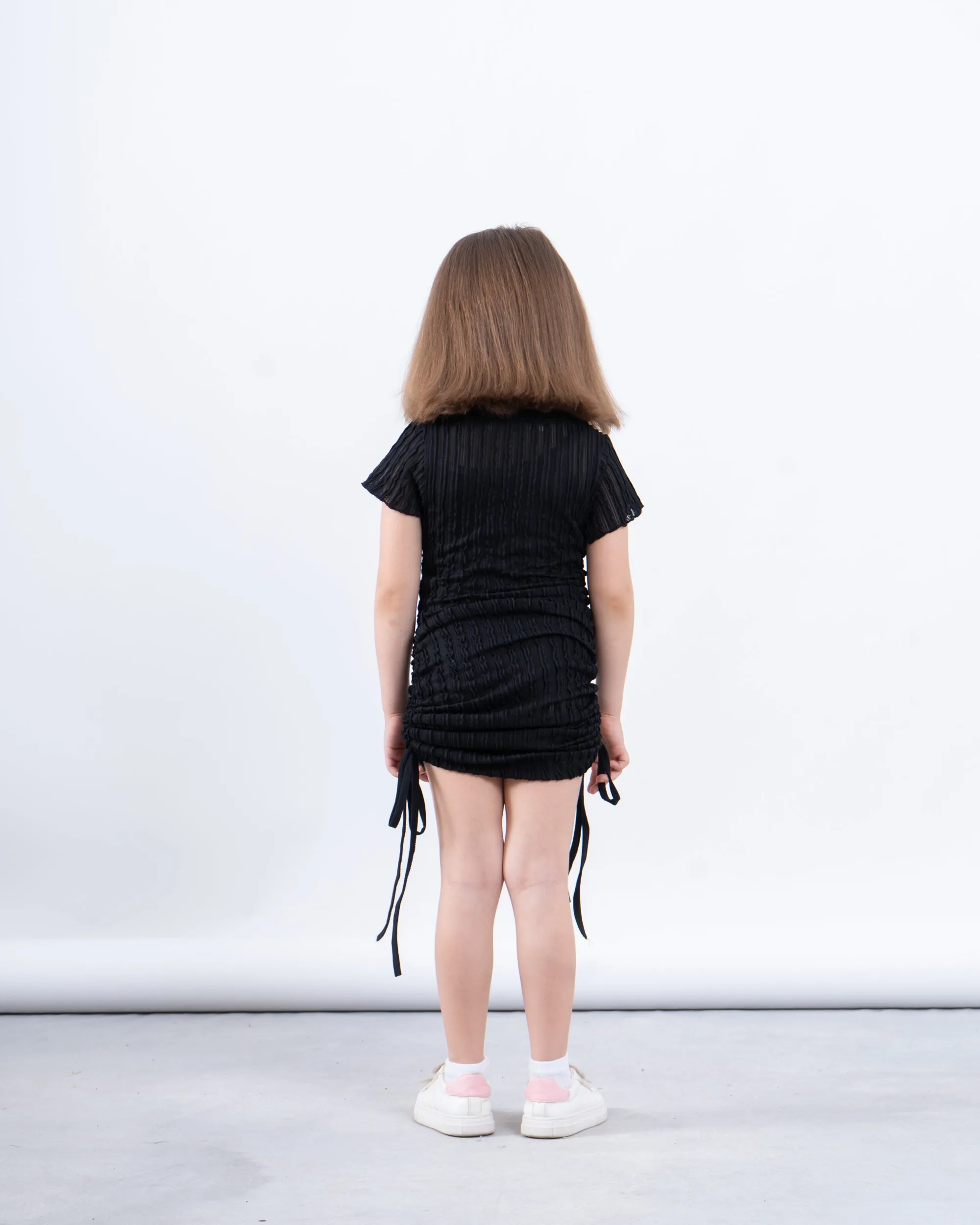 Girls’ Ribbed Ruched Dress