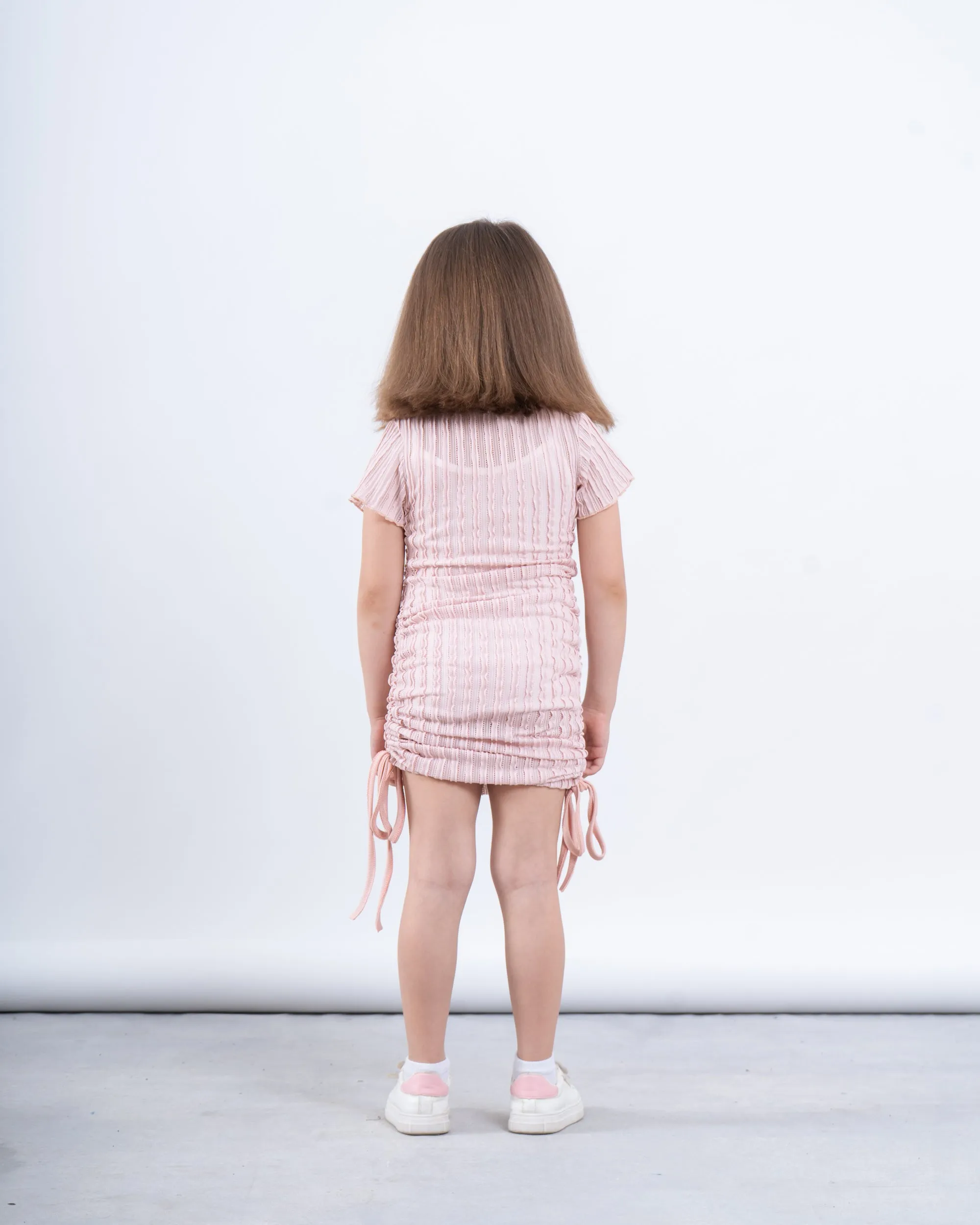 Girls’ Ribbed Ruched Dress