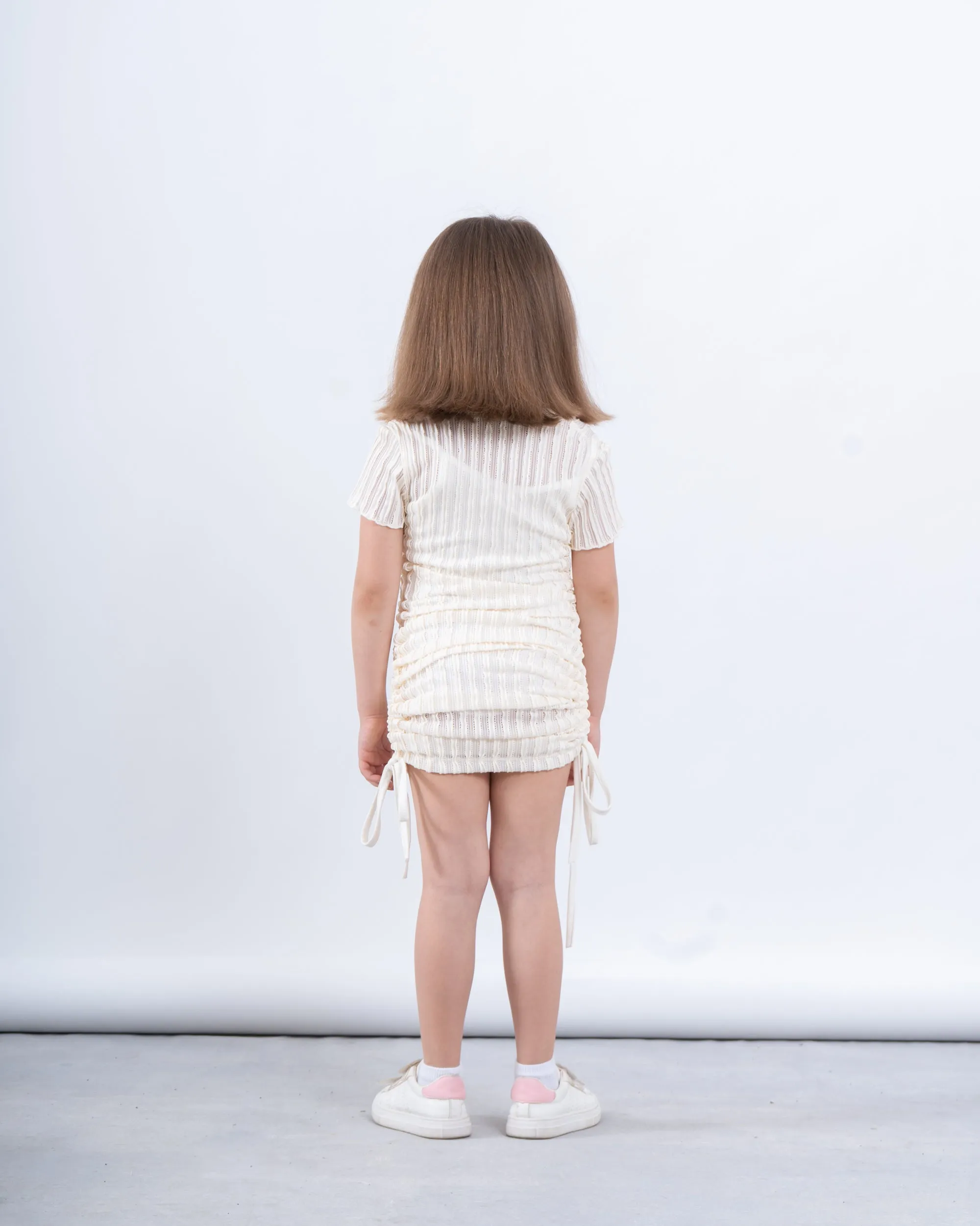 Girls’ Ribbed Ruched Dress
