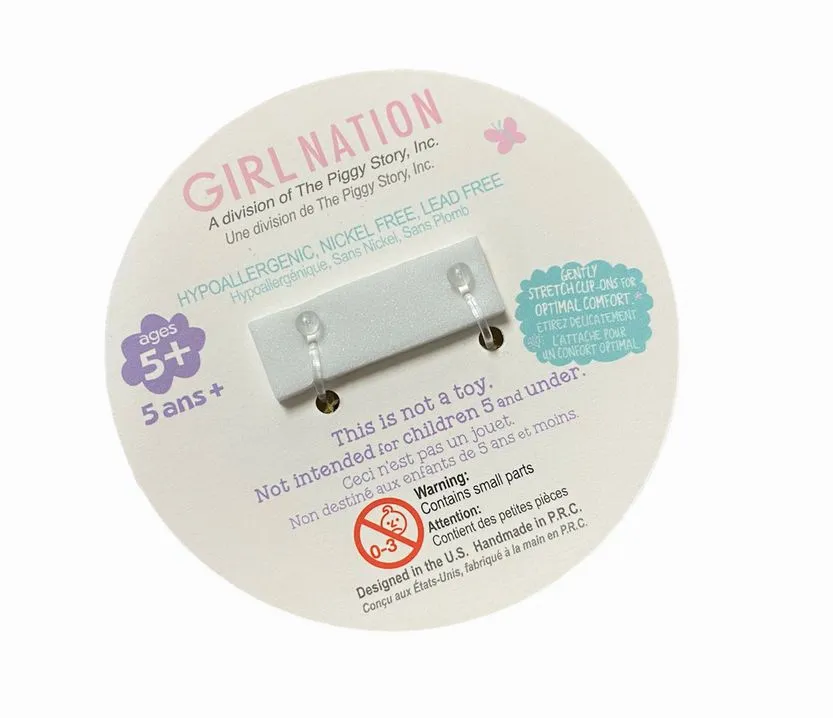 Glitter Pink Narwhal Lead Free Clip On Earrings
