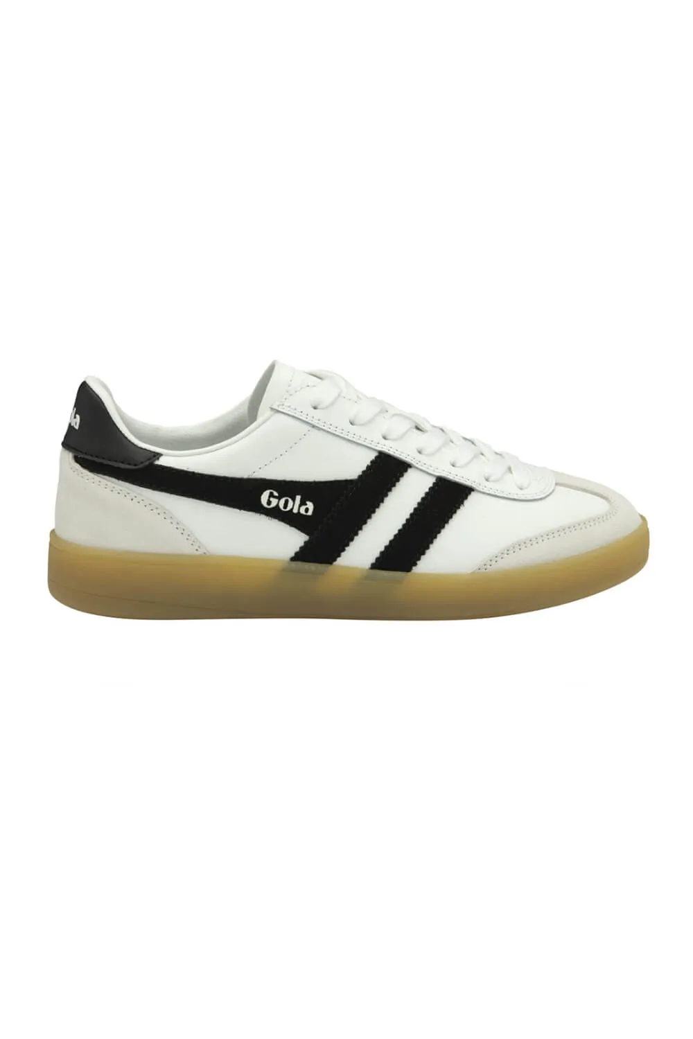 Gola Viper Leather Sneakers for Women in White/Black | CLB744-WHITE/BLACK