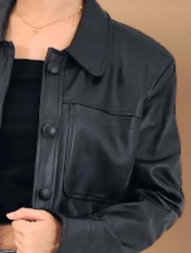 Handcrafted Oversized Women's Sheepskin Leather Jacket – Classic Black, Stylish & Versatile