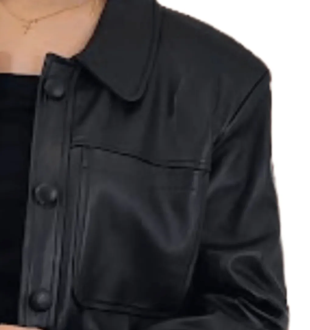 Handcrafted Oversized Women's Sheepskin Leather Jacket – Classic Black, Stylish & Versatile