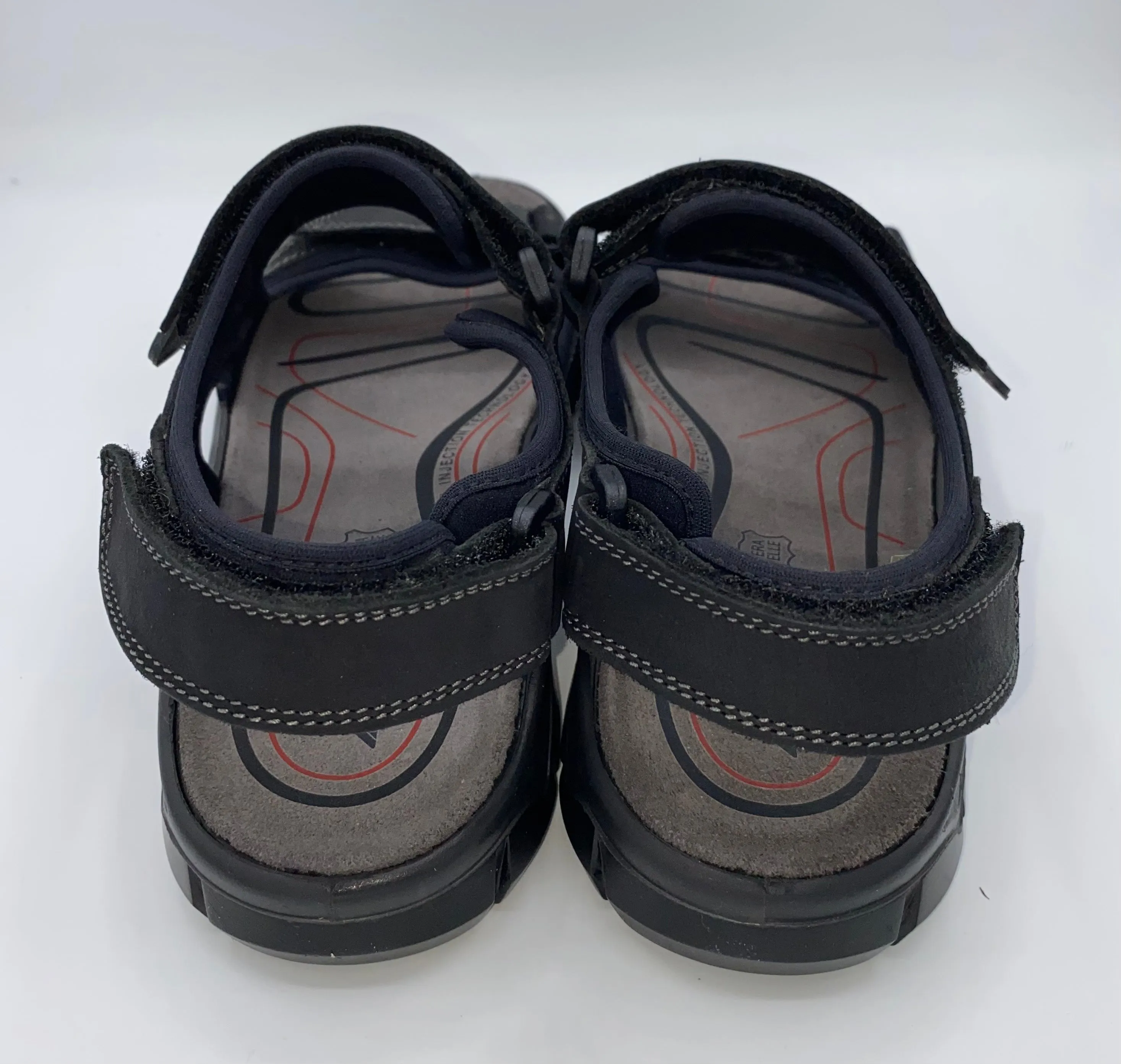 IMAC Italian Leather Velcro Sandals Black/Grey - 196269 3400/018