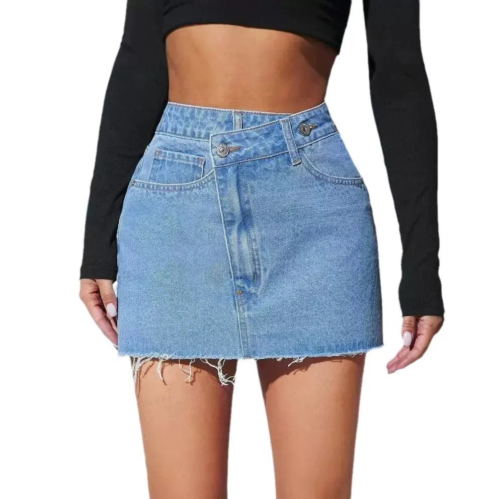 Irregular Denim Short Skirt – Stylish & Trendy for Petite Sizes