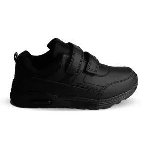 Kids Black Trainer Strap Fasten