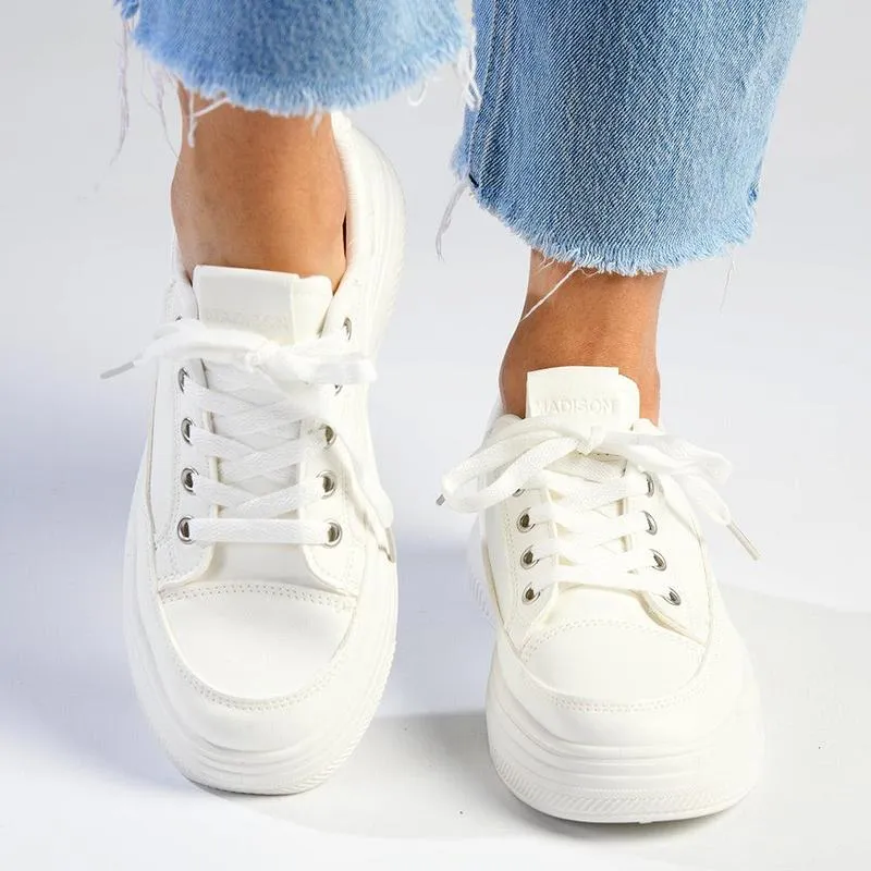 Madison Tylee Ladies Platform Sneaker - White