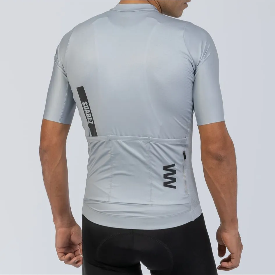 Men's Avant Short Sleeve Cycling Jersey Solid Silt Gray by Suarez