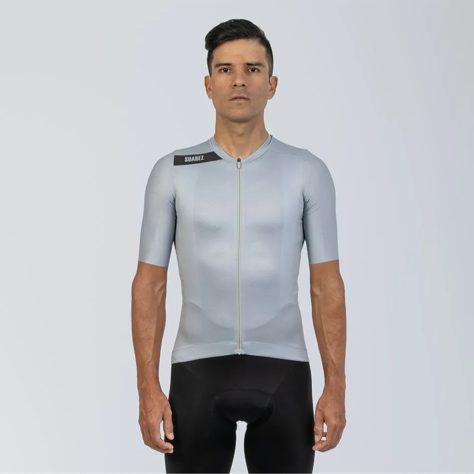 Men's Avant Short Sleeve Cycling Jersey Solid Silt Gray by Suarez
