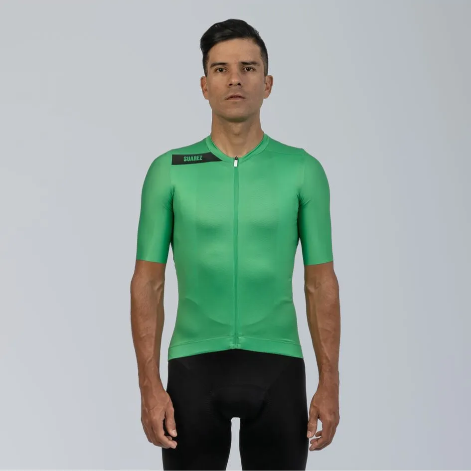 Men's Avant Solid Classic Green Short Sleeve Cycling Jersey by Suarez