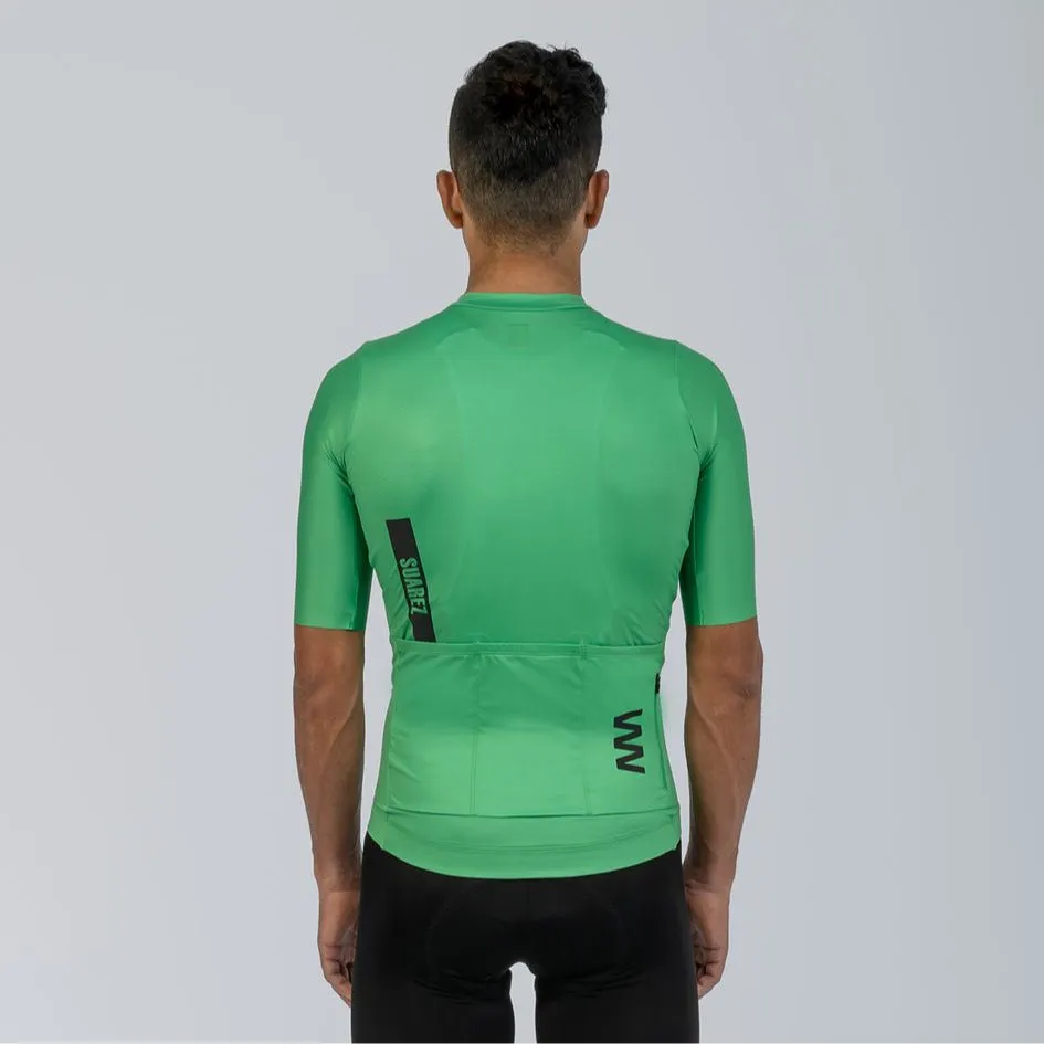 Men's Avant Solid Classic Green Short Sleeve Cycling Jersey by Suarez