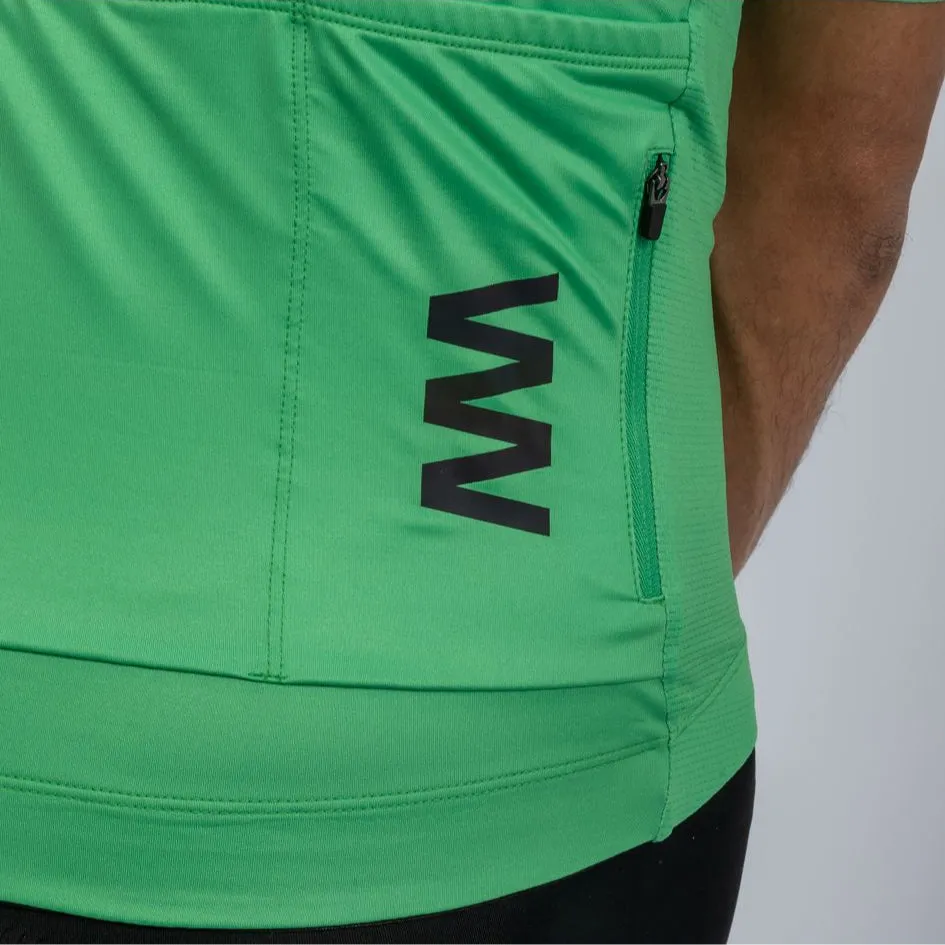 Men's Avant Solid Classic Green Short Sleeve Cycling Jersey by Suarez