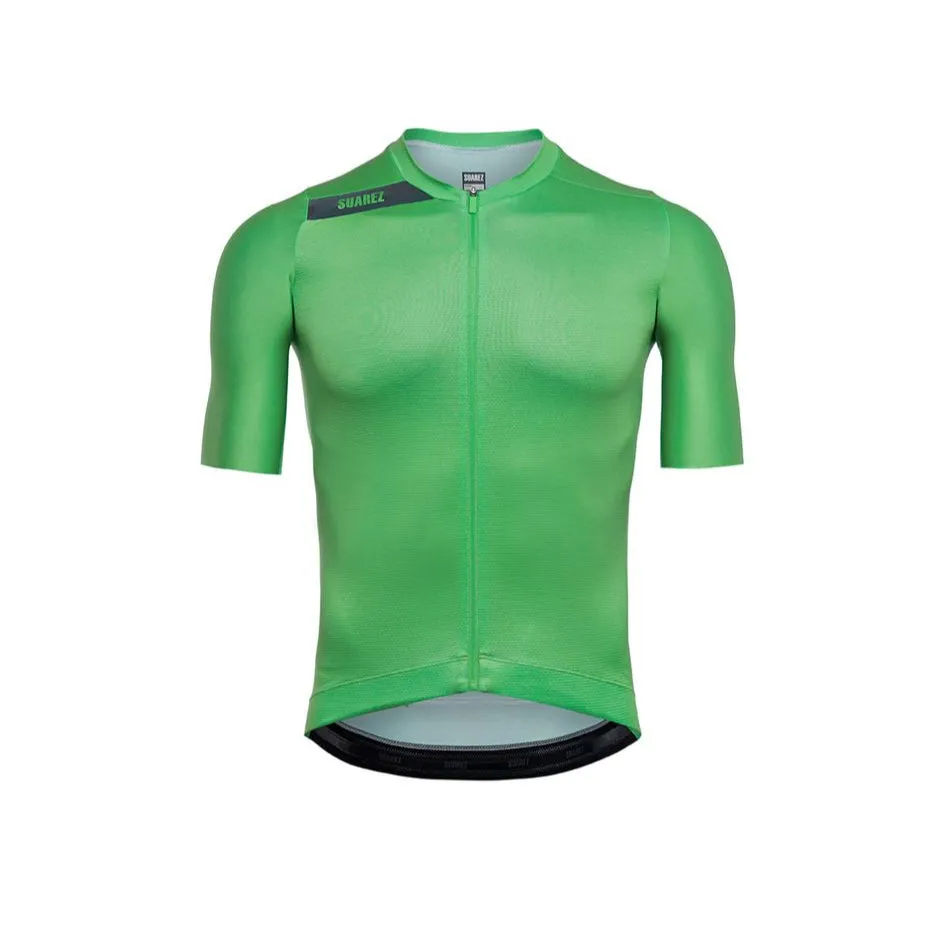 Men's Avant Solid Classic Green Short Sleeve Cycling Jersey by Suarez