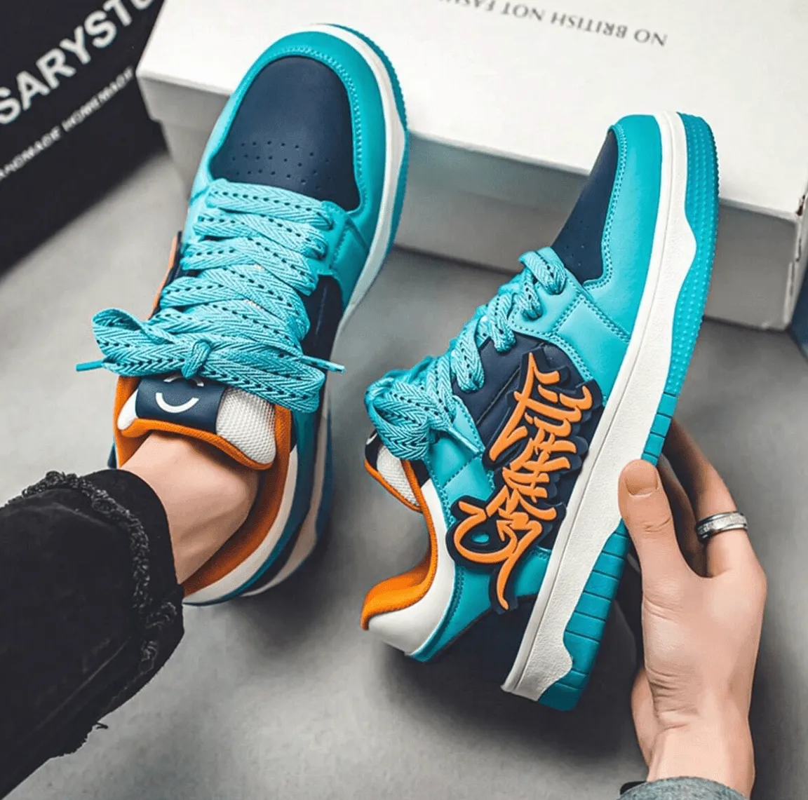 Men’s Korean Style Sneakers – Trendy Casual Running Shoes for Spring & Autumn