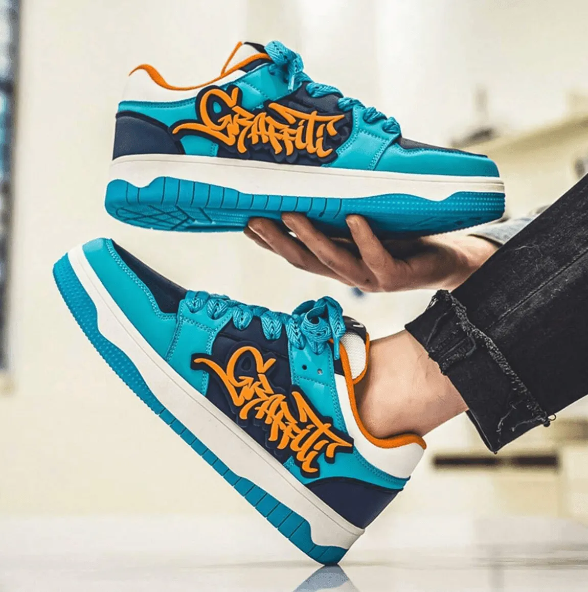 Men’s Korean Style Sneakers – Trendy Casual Running Shoes for Spring & Autumn