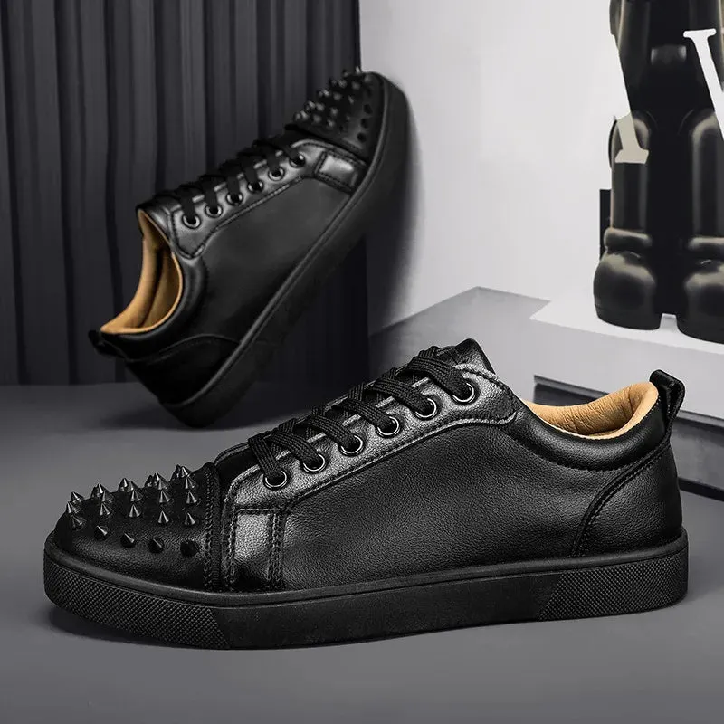 Men's Punk Rivet Sneakers for Men | Canvas Platform Shoes