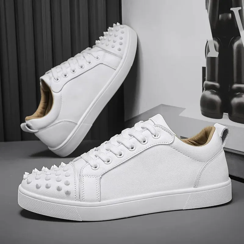 Men's Punk Rivet Sneakers for Men | Canvas Platform Shoes