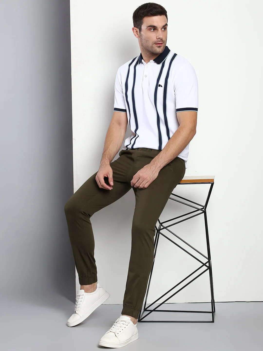 Men's Straight Fit Cotton Joggers (Olive)