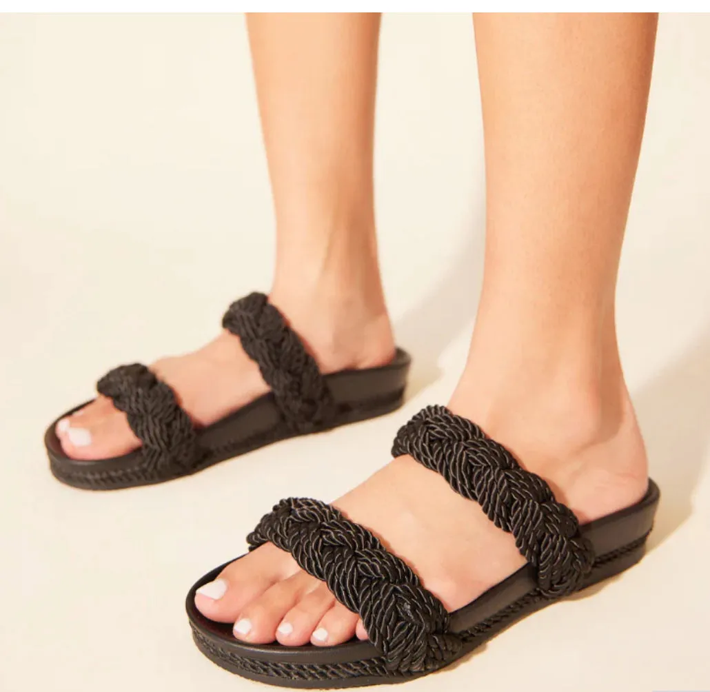 Michelle Braided Sandal in Black