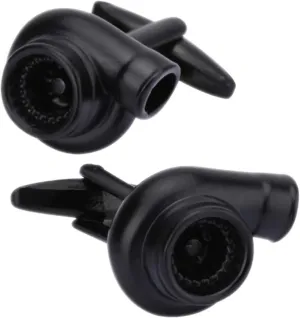 Mini Turbo Cufflinks in Matte Black, Unique Gift for Car Enthusiasts and Motorsport Fans