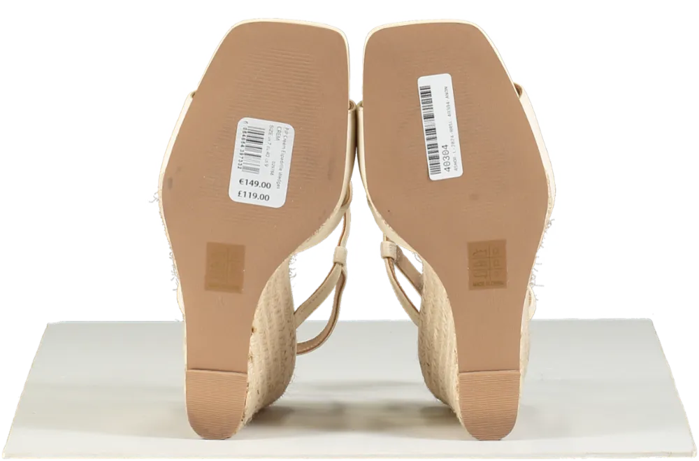 Mint Velvet Cream Pip Espadrille Wedges UK 7
