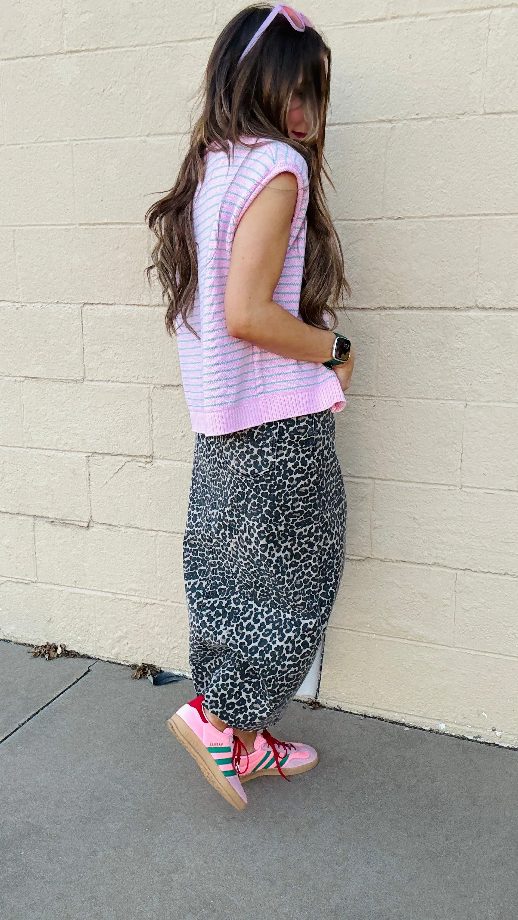 Miranda Leopard Print Slit Front Skirt