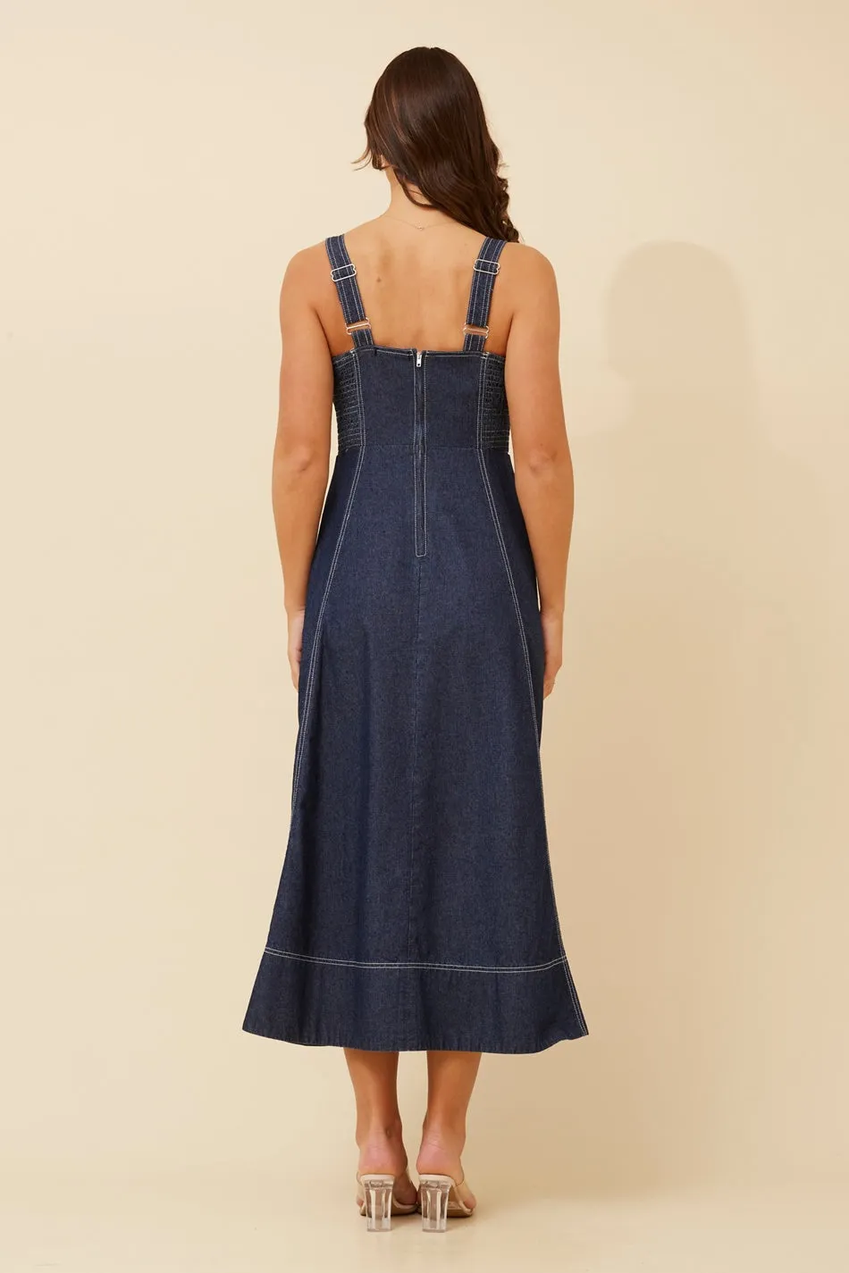 NEBRASKA SLEEVELESS DENIM DRESS