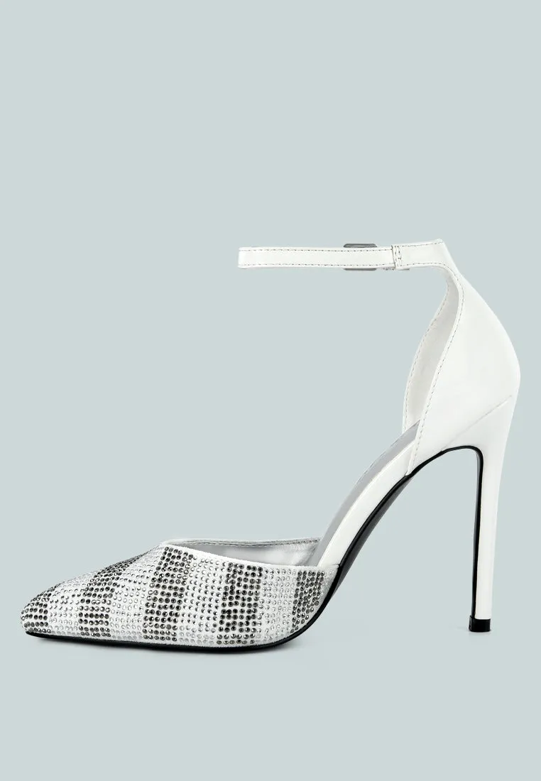 Nobles Rhinestone Patterned Stiletto Sandals