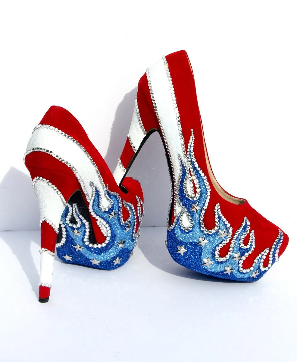 Patriotic American Flag Heels
