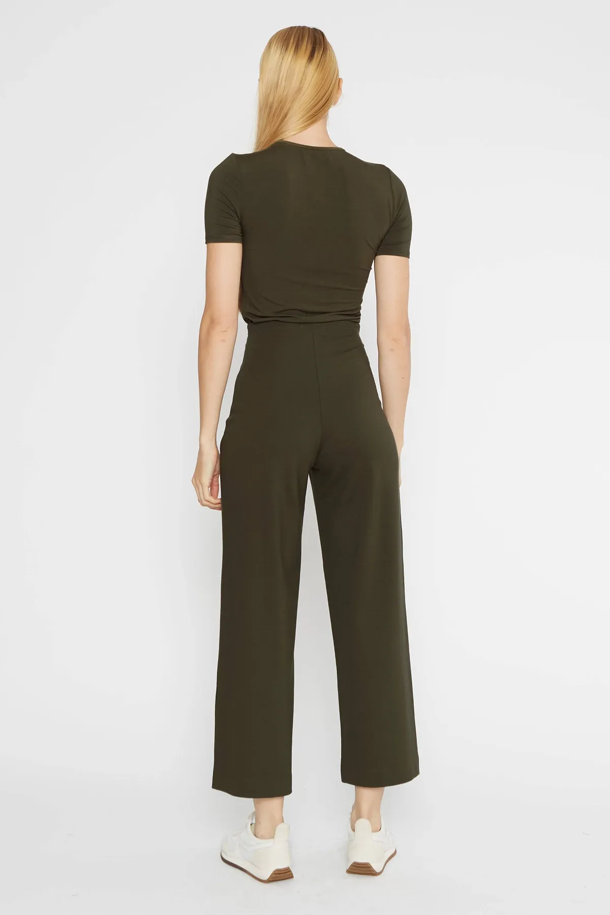 Ponte Knit Straight Leg Pant: Cropped