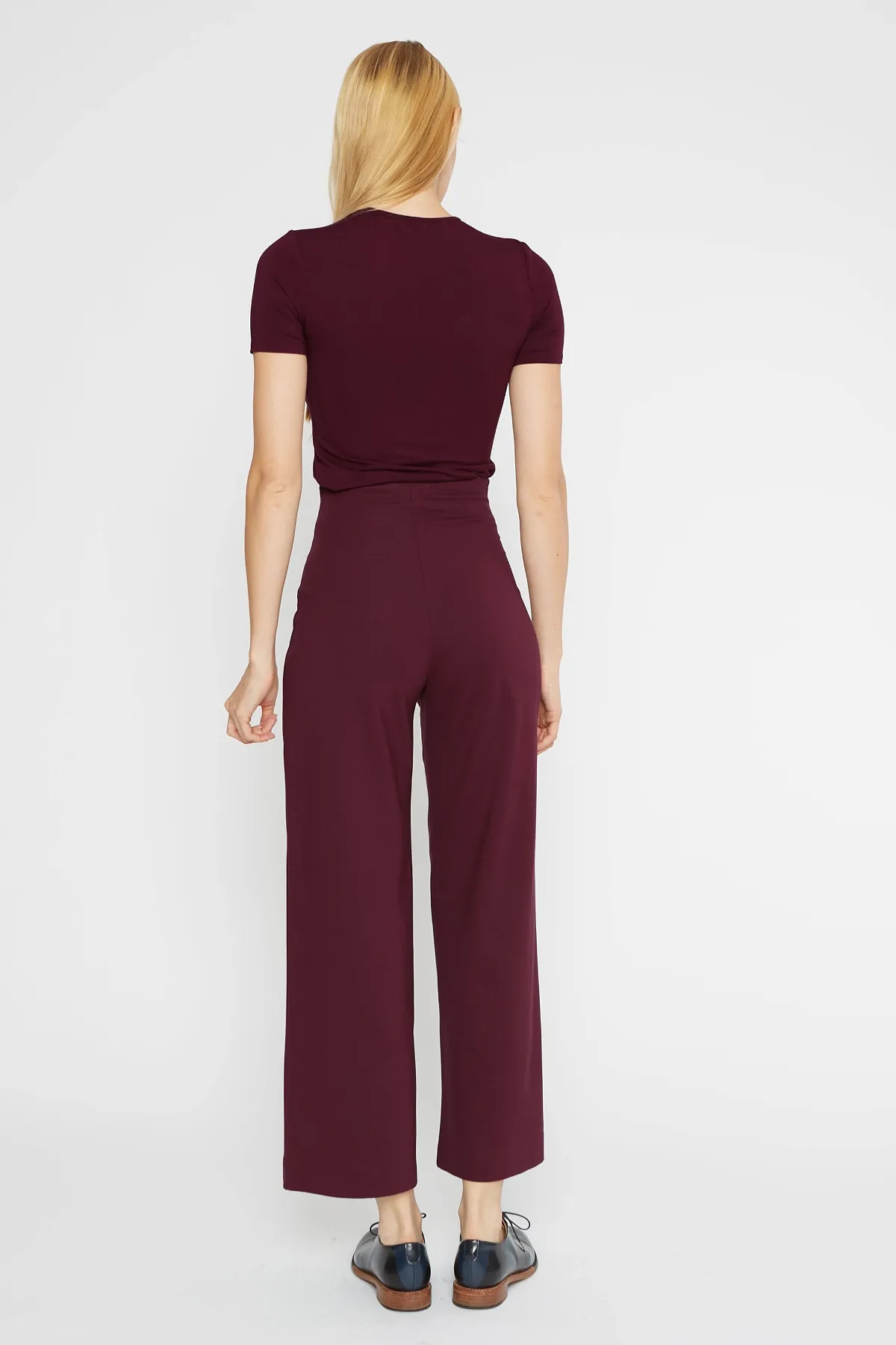 Ponte Knit Straight Leg Pant: Cropped