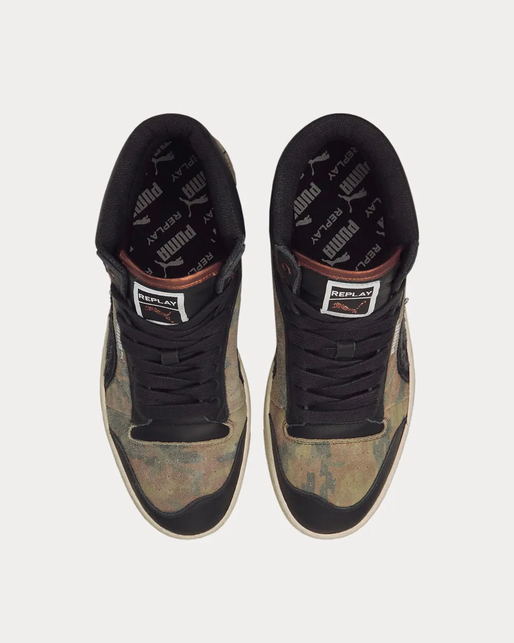 Ralph Sampson Mid Camo xReplay Black / Lichen Green High Top Sneakers