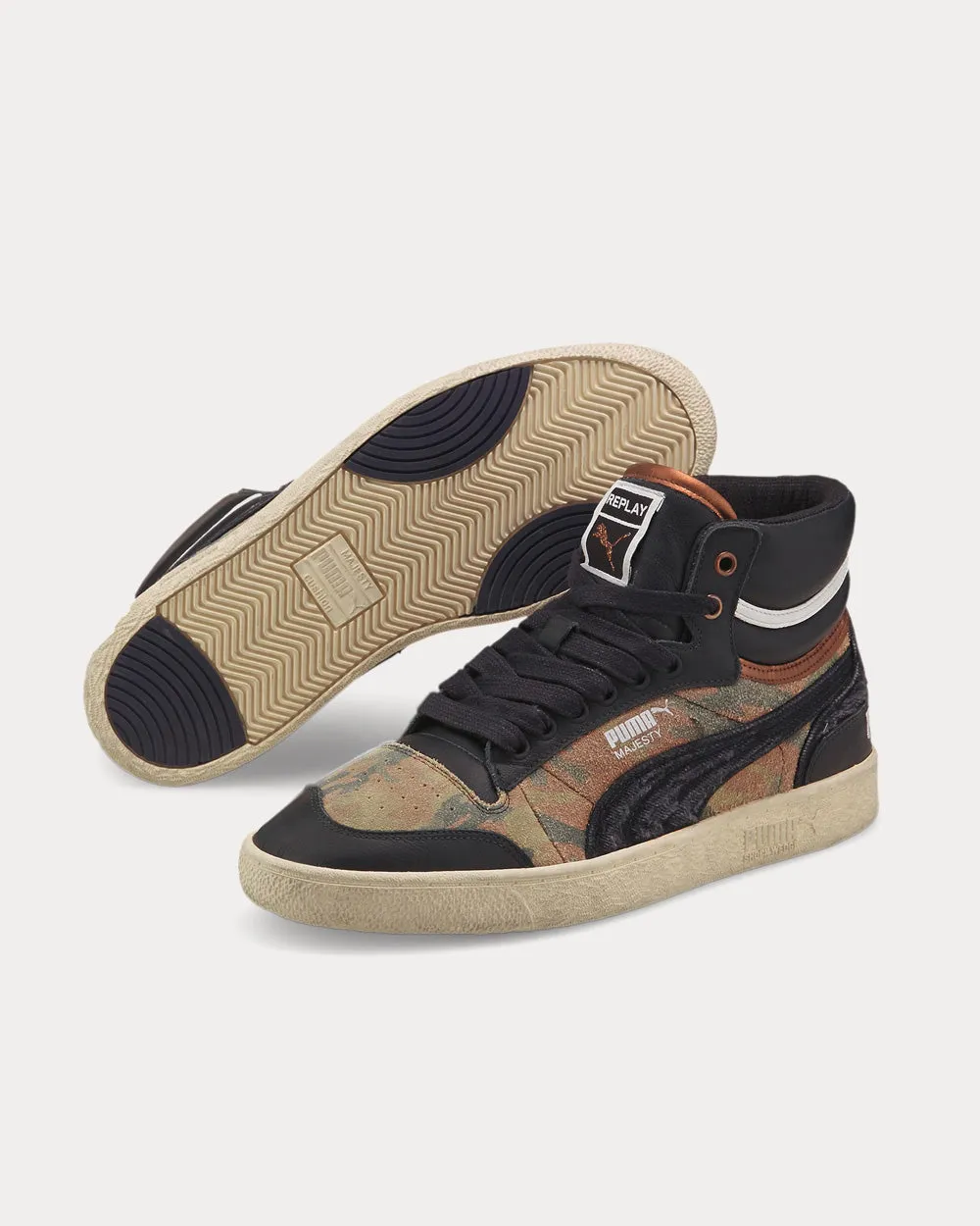 Ralph Sampson Mid Camo xReplay Black / Lichen Green High Top Sneakers