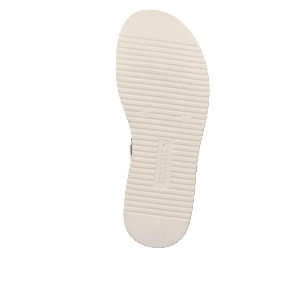 Rieker W0800-80 Ladies White Leather Touch Fastening Sandals