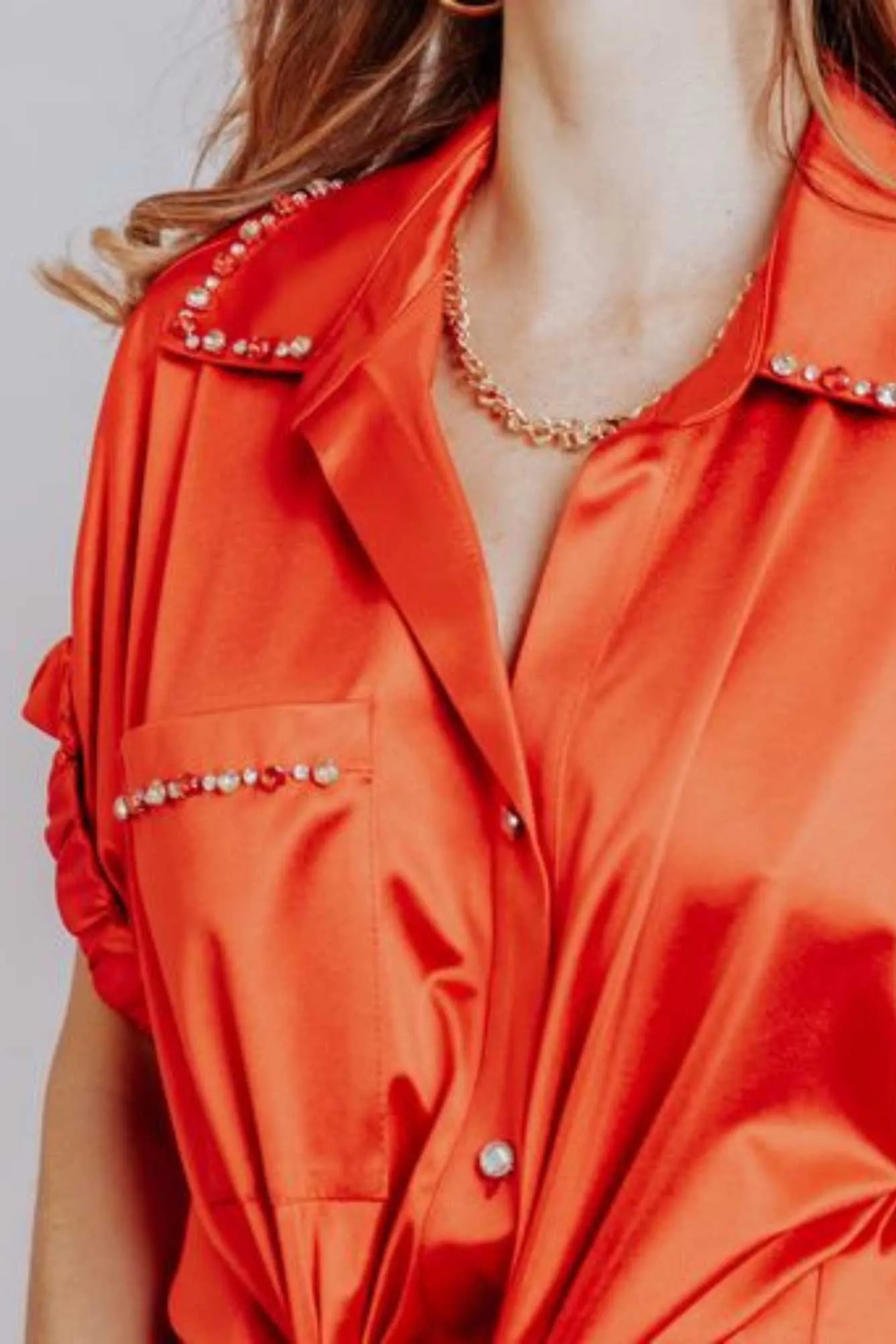 Rosie Tie Front Satin Shirt