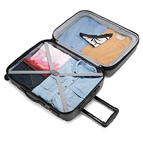 Samsonite Omni PC Hardside Expandable Luggage with Spinner Wheels, Black, Carry-On 20-Inch