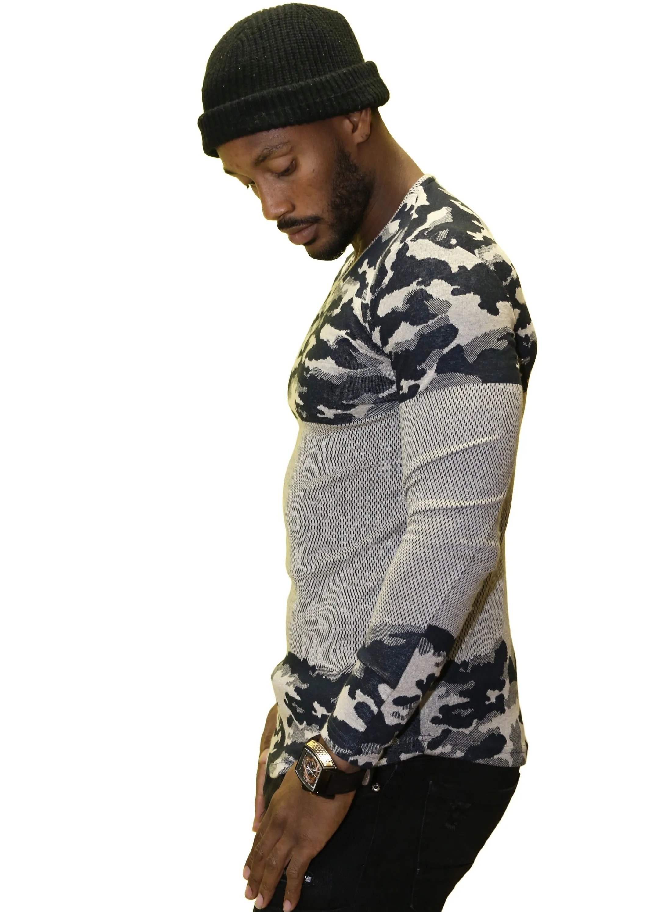 Saw LS European Slim Fit Camouflage Sweater.