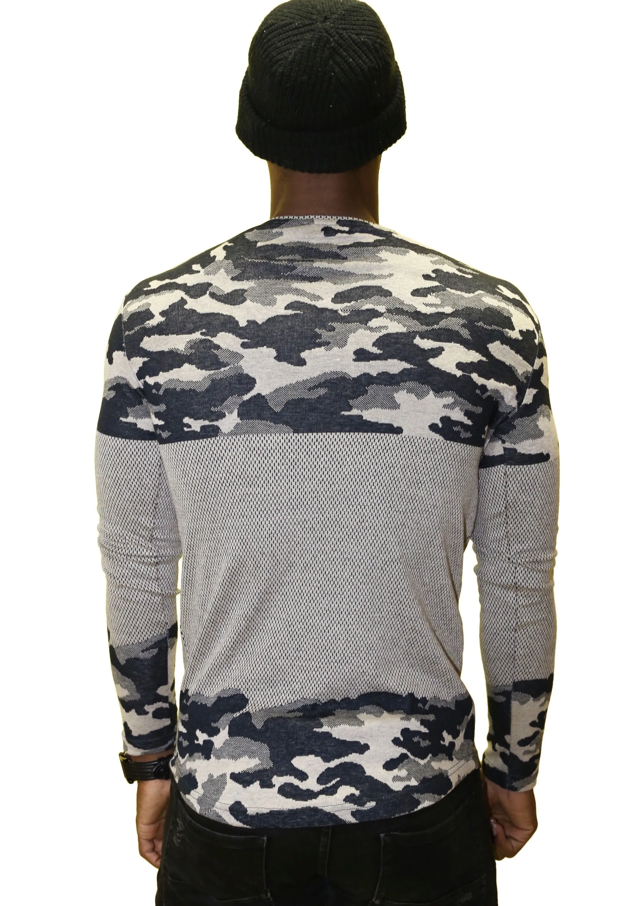 Saw LS European Slim Fit Camouflage Sweater.
