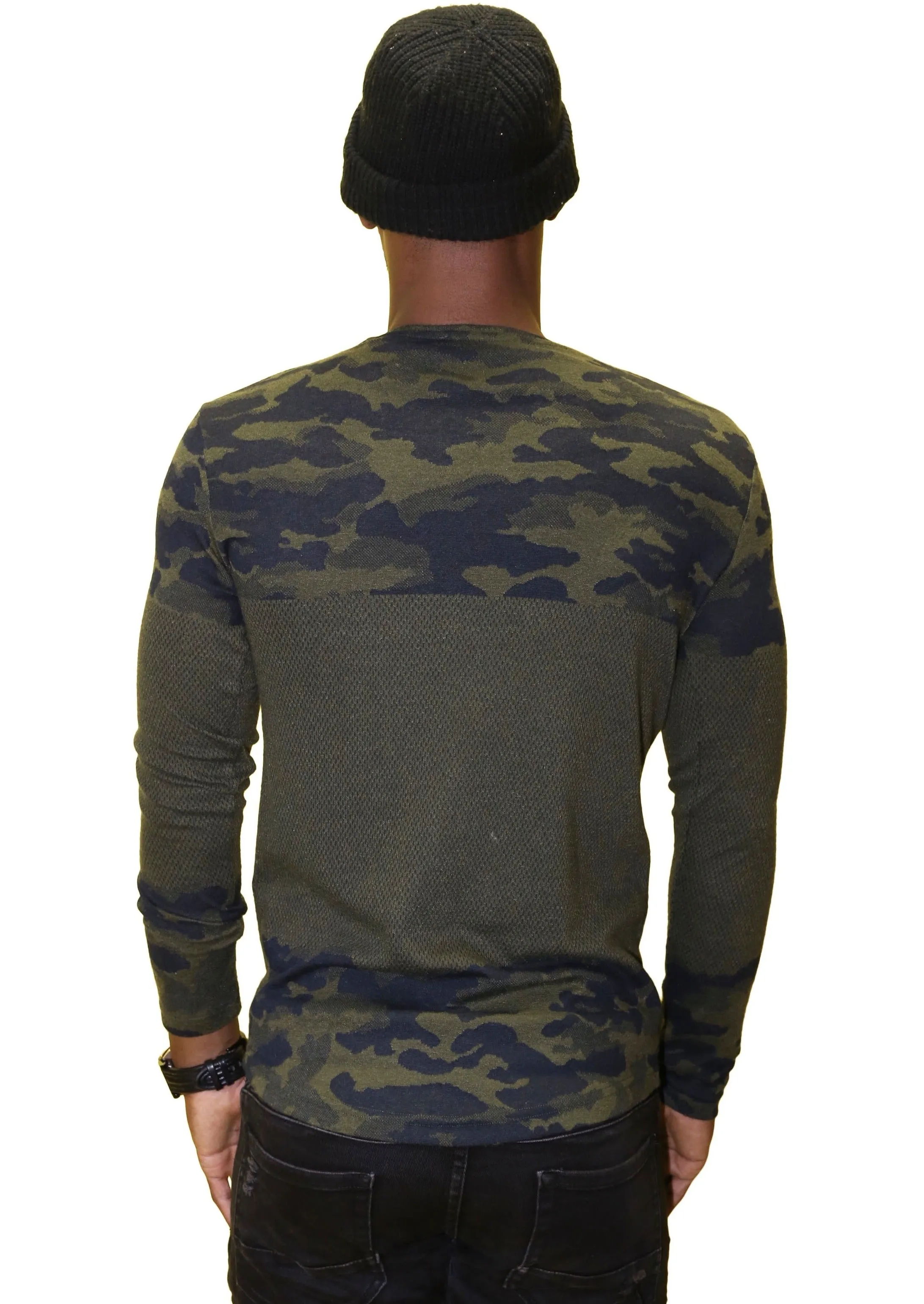 Saw LS European Slim Fit Camouflage Sweater.