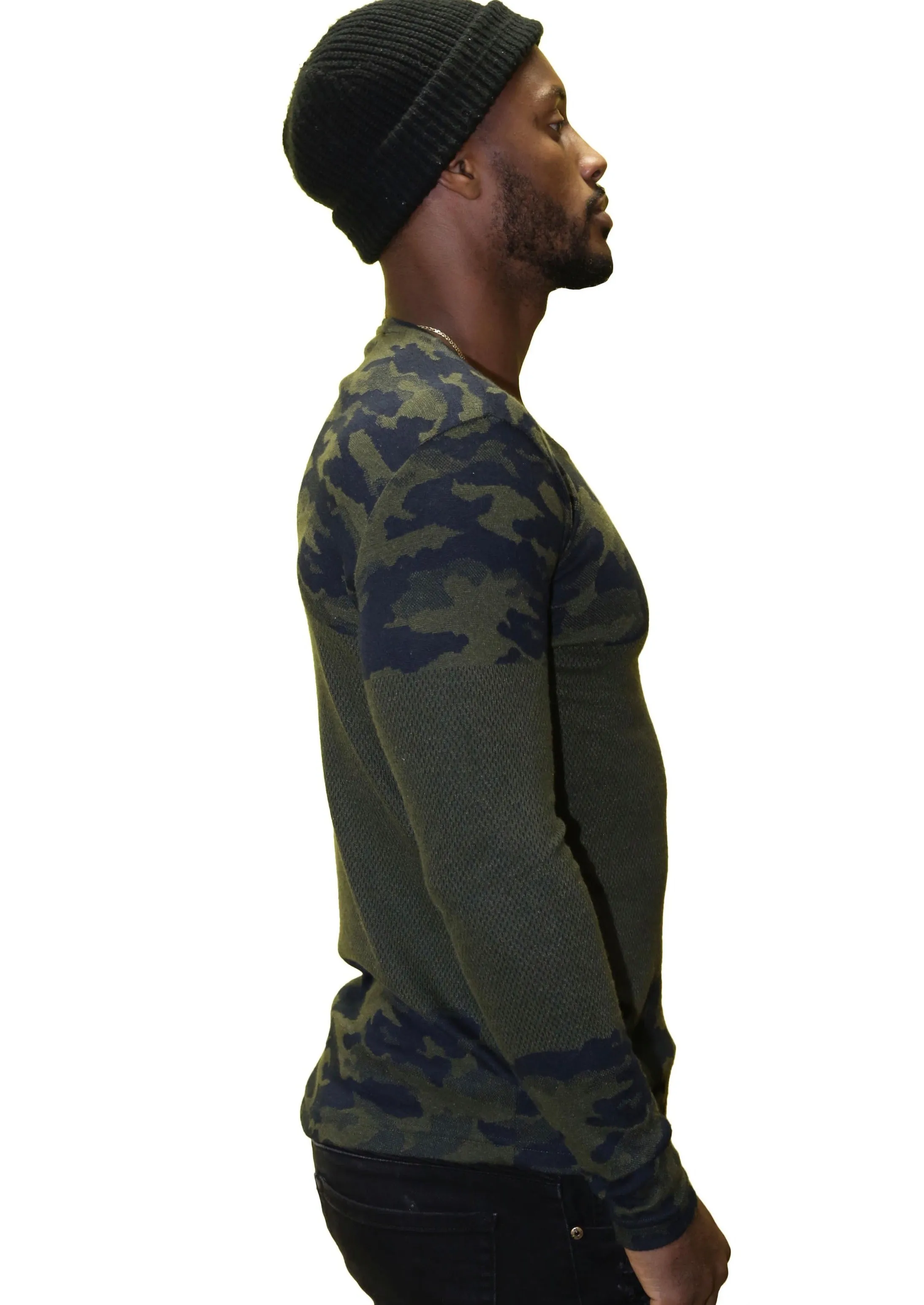 Saw LS European Slim Fit Camouflage Sweater.