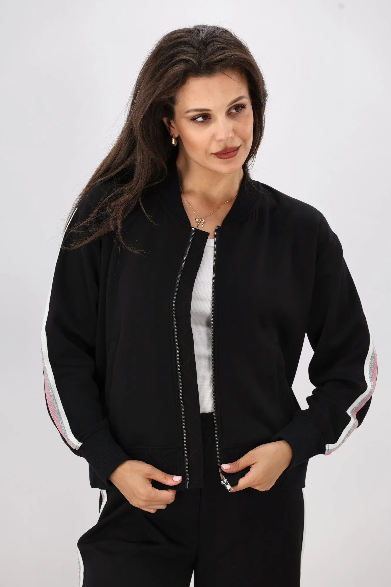 Shine On Label Maddie Bomber Jacket Black