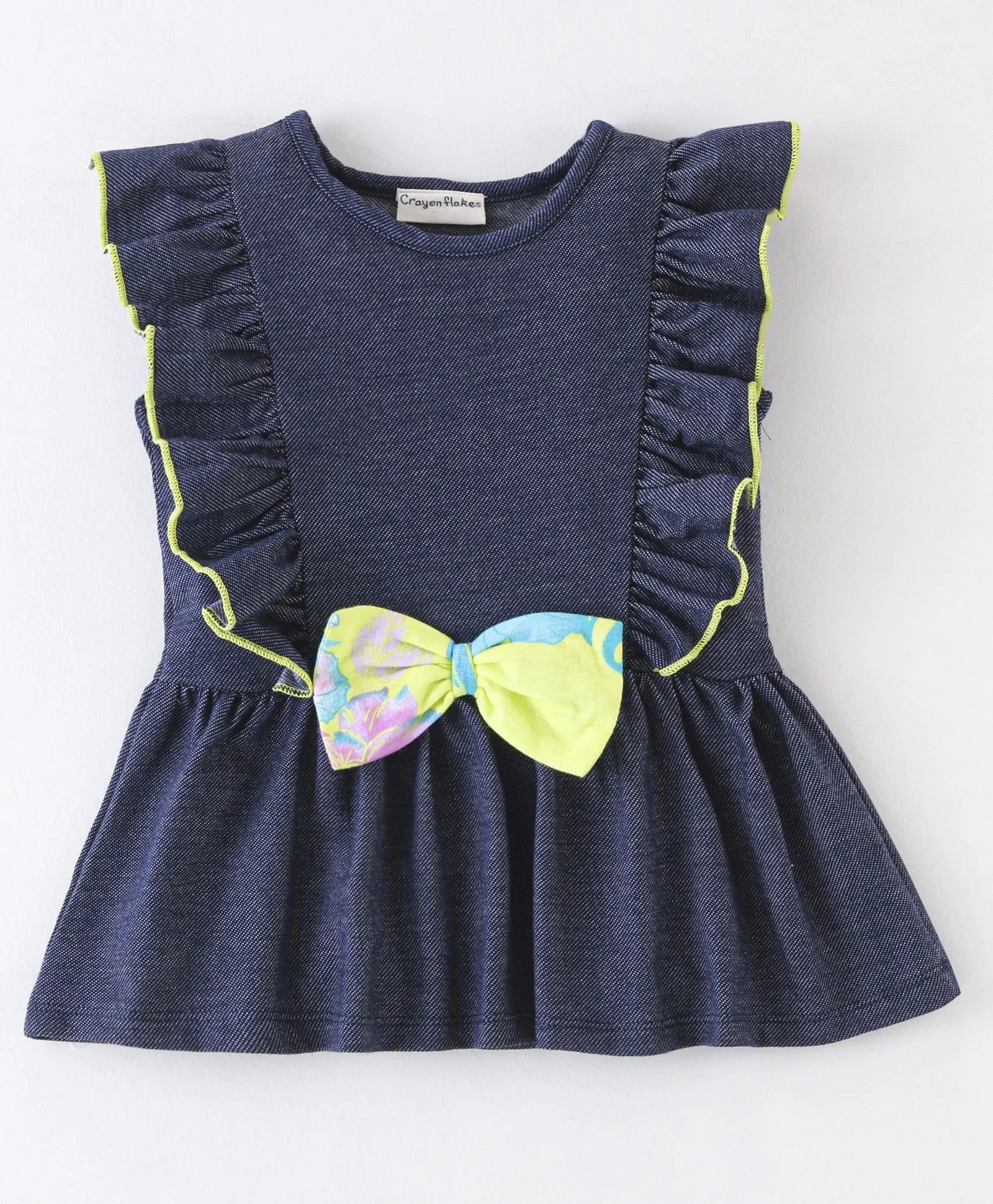 Solid Frilled Top Floral Plazzo Set