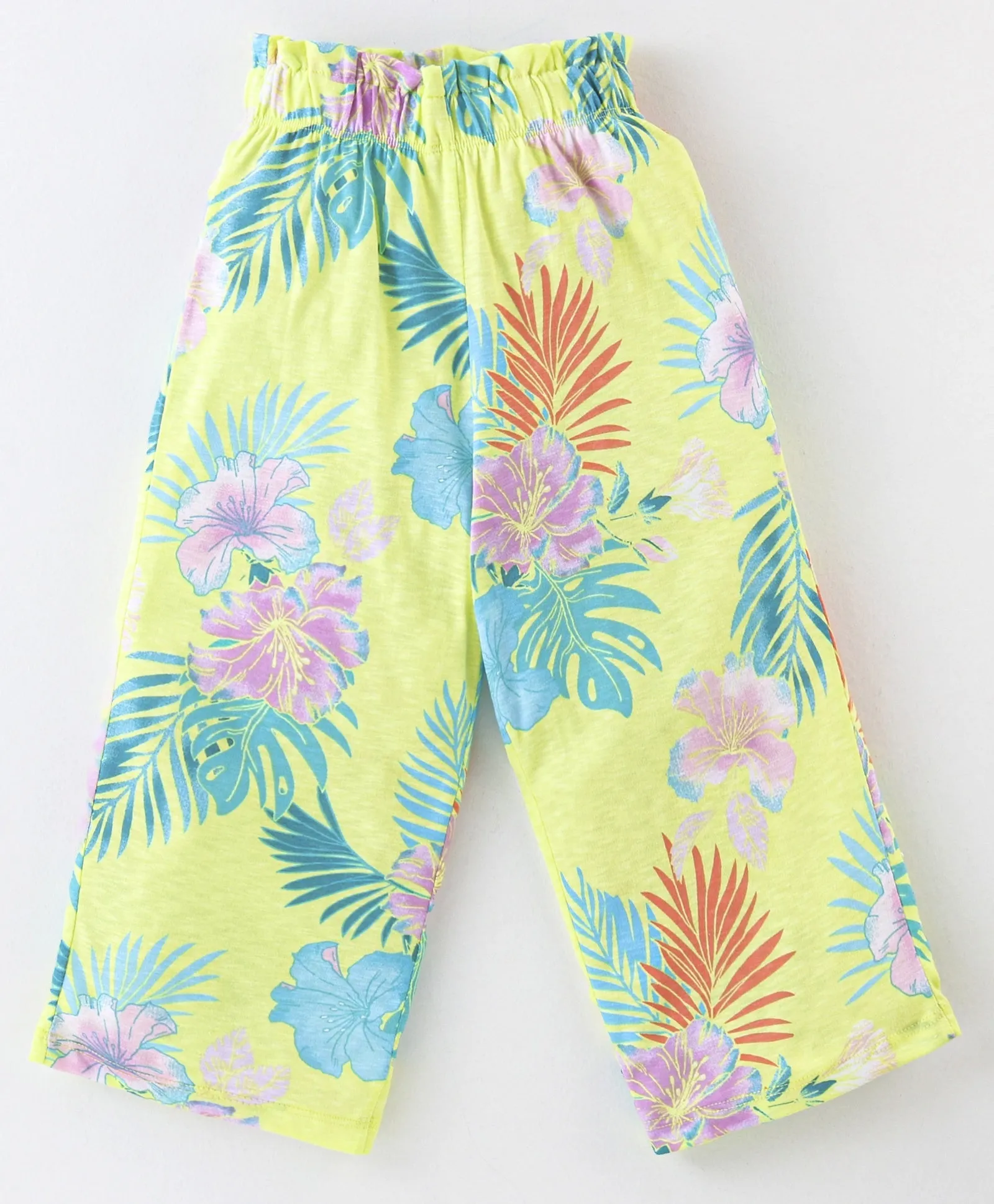 Solid Frilled Top Floral Plazzo Set