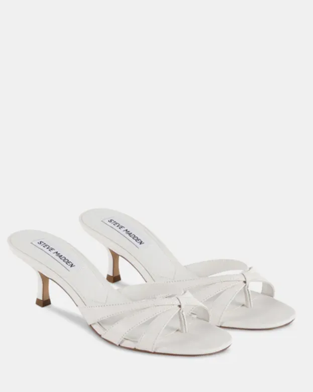 Steve Madden Cary Heels - White Leather