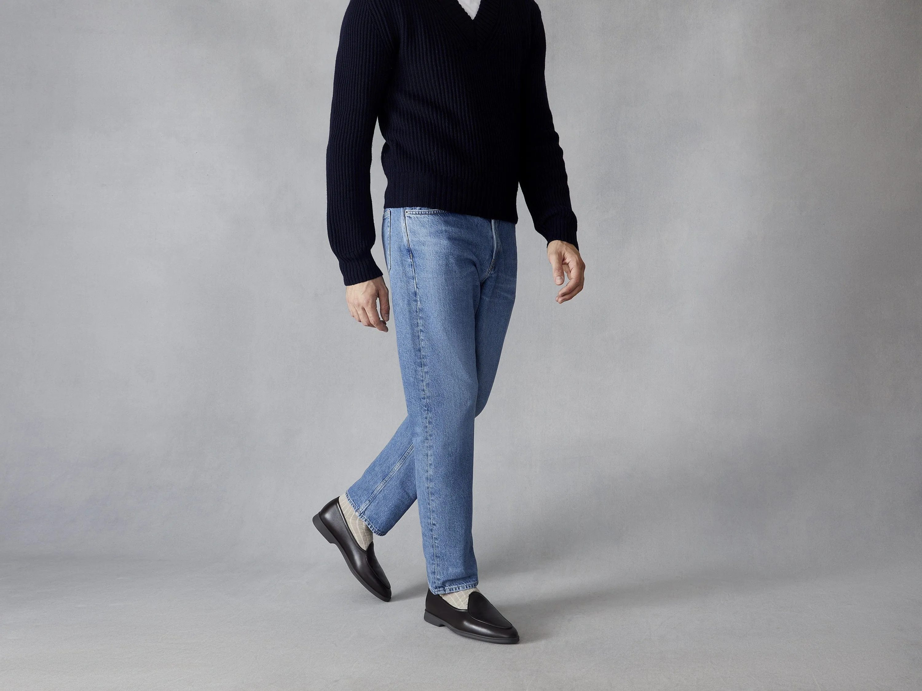 Stride Loafers in Dark Brown Milled Calf
